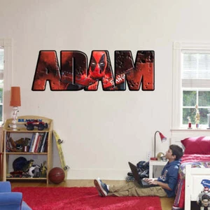 DEADPOOL Super Hero Personalized Custom Name Wall Sticker Decal WP233 - Picture 1 of 4