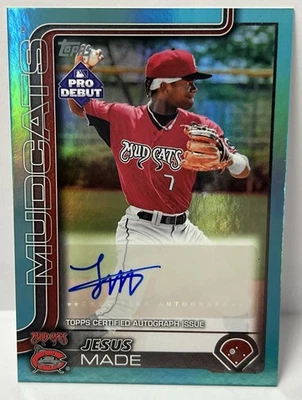 2025 Topps Pro Debut Jesus Made 23/75 Aqua Auto Autograph Card Brewers - Image 1 of 2