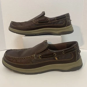 Men’s 10.5 Leather Slip On Loafers -By Worldwide Sportsman- With Memory Foam - Picture 1 of 12