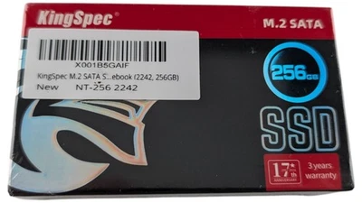 KingSpec NT 256 2242 M.2 SATA SSD 256GB NGFF 3D NAND New Sealed - Image 1 of 4