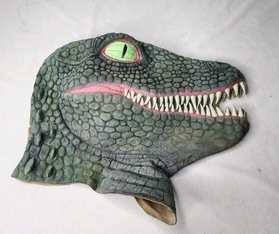 Latex RAPTOR MASK Tyrannosaurus Rex Dinosaur T REX Fancy Dress Halloween Dino - Image 1 of 2
