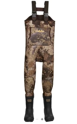 Cabela's Neoprene Boot-Foot Hunting 3mm Chest Waders for Kids Size: 4 - Image 1 of 4