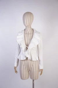 VALENTINO ROMA weiße Rüschenjacke Gr. IT 42 / US 6 Peplum Fit - Bild 1 von 14
