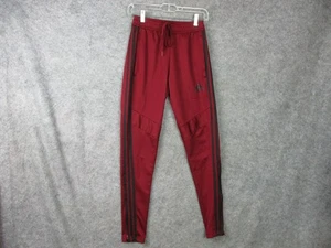 Adidas Pants Mens XS Maroon Black ClimaCool Three Stripe Athletic Track Joggers - Picture 1 of 19