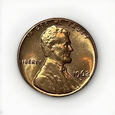 1962-D Denver Lincoln Memorial Penny (BU) Brilliant Uncirculated. Free Shipping! - Image 1 of 2