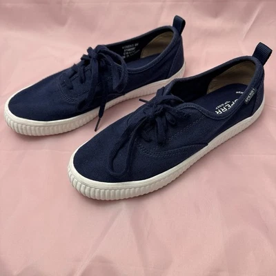 Zapatos de barco Sperry Top-Sider para mujer azul marino de lona 9M sin cordones informales náuticos Foto 1 de 4