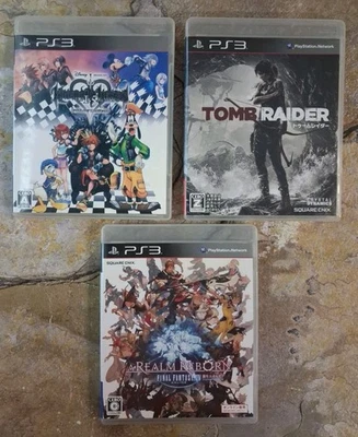 Lot of 3 - Kingdom Hearts HD 1.5 Tomb Raider Final Fantasy XIV - PS3 *IMPORT* - Image 1 of 4