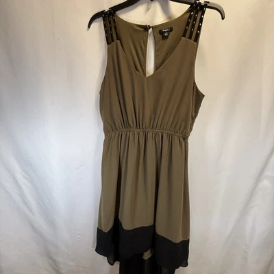 Rhapsody Women Dress Sleeveless Studded High-Low Blouson Dress Large Goth Metal - Image 1 of 4