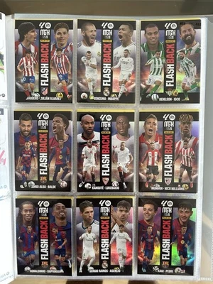 SET COMPLETO 9 CARDS FLASHBACK PANINI MEGACRACKS LA LIGA 2025-26 - Imagen 1 de 2