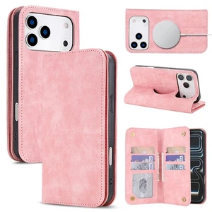 For iPhone Air 17 Pro Max 16 Pro 15 14 13 Magsafe Card Slots Flip Leather Case - Picture 1 of 15