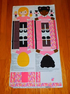 Northcott Studio GIRLS OF THE WORLD CUT & SEW DOLL FABRIC Panel  100% cotton - Picture 1 of 5
