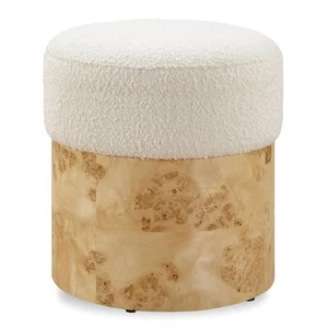 Uttermost 23855 Swirls 16"W Standard Ottoman - Maple / Ivory - Picture 1 of 6