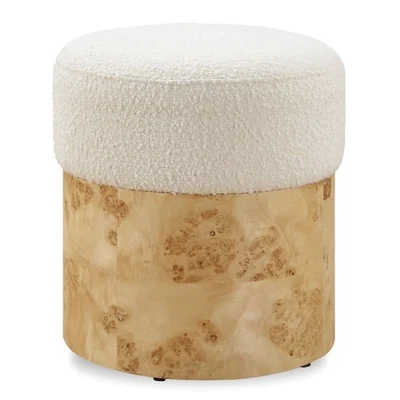 Uttermost 23855 Swirls 16"W Standard Ottoman - Maple / Ivory - Image 1 of 4