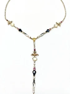 Betsy Johnson Schmuck Honigbiene Y Tropfen Halskette Strass goldfarben  - Bild 1 von 12