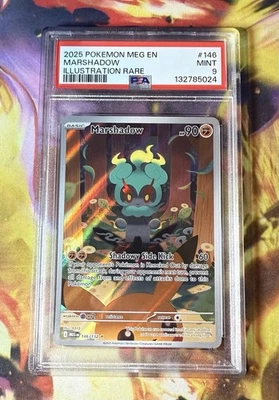 2025 POKEMON MEG EN-MEGA EVOLUTION ILLUSTRATION RARE #146 MARSHADOW PSA 9 - Image 1 of 2