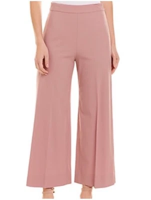 Rebecca Taylor Stretch Wool Spring Cropped Wide Leg Pant Dusty Rose size 0 - Image 1 of 4