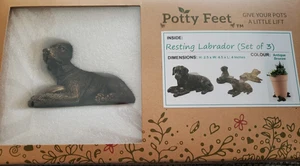 Labrador Retriever Lab Dog Plant Pot Feet For Planters Antique Bronze NEW - Picture 1 of 2