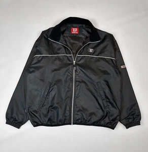 Vintage Wilson Jaspo Black Windbreaker Mens Size Large Jacket - Picture 1 of 14