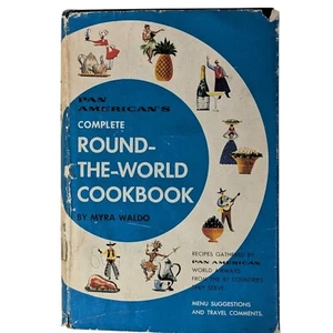 Myra Waldo PAN AMERICAN'S COMPLETE ROUND-THE-WORLD COOKBOOK 1960 HC DJ Good Vtg. - Foto 1 di 17