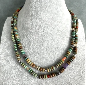Carolyn Pollack 36" Turquoise Bead Amethyst Quartz Multi Necklace Sterling CP - Picture 1 of 13