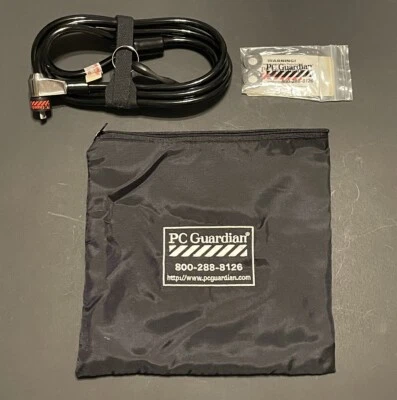 PC Guardian Black Locking Laptop/Notebook Computer Security Cable With Carry Bag - Image 1 of 4