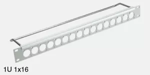 Canford 19" 1U Cable Termination Patch Panel for 16 Neutrik D-Series Connectors - Afbeelding 1 van 3
