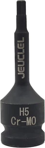5Mm Hex Impact Bit Socket, H5 1/2-Inch Impact Drive Allen Socket, Cr-Mo Steel - Picture 1 of 12