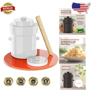Natural White Ceramic Fermentation Crock Kit - Easy Homemade Sauerkraut & Kimchi - Picture 1 of 10