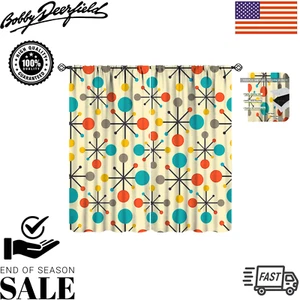 Mid Century Curtains,Mid Century Fifties Modern Retro Colors Pattern Blackout... - Picture 1 of 8