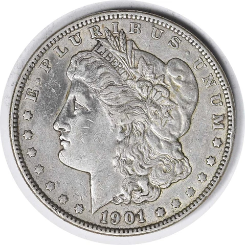 1901 VAM 5 Morgan Silver Dollar Doubled Ear EF Uncertified #954 Cover