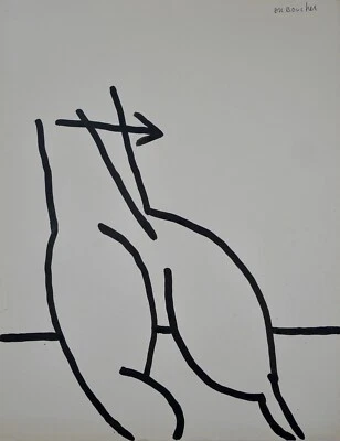 Alain Michel Boucher - Original Painting - Gouache - The Woman Nude 6 - Image 1 of 4