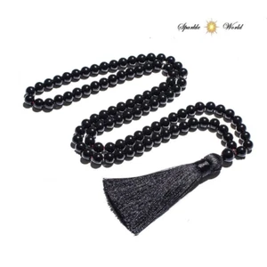 Black Onyx Gemstone Simple Islamic Prayer Beads 99 Beads 8mm Tasbih,Tasbeeh - Picture 1 of 6