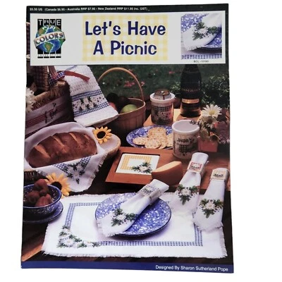 True Colors Lets Have a Picnic Counted Cross Stitch Pattern Booklet BCL 10193 - Image 1 of 4