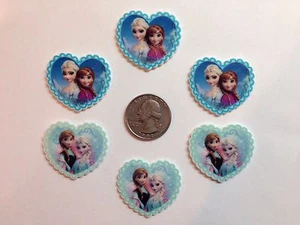 6 Pcs Lot Frozen Flatback Resin Cabochon Hair Bow Center Supply. - Picture 1 of 1