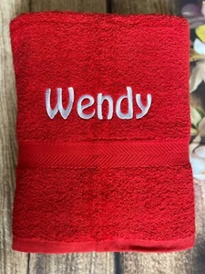 Personalised towel embroidered with name, multiple colours available, gift idea - Picture 1 of 12