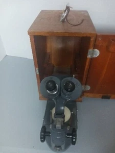 VINTAGE Bausch & Lomb WP8182 microscope with Original Wood Box 10x Wide Lenses - Picture 1 of 17
