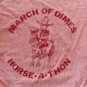 Camiseta Vintage Años 70 March of Dimes Horse-A-Thon Talla Mediana Hanes Hecha en EE. UU. - Imagen 1 de 6
