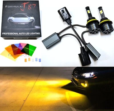 LED Kit F15 140W 9004 HB1 3000K Yellow Two Bulbs Headlight Fan Bright Upgrade EO - Image 1 of 4