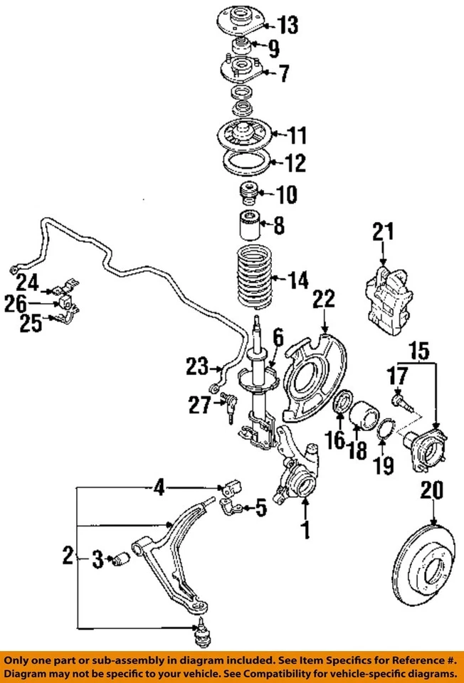 Componentes de freno de suspensión trasera Nissan OEM 87-04 240SX - Perno de rueda 4322250J00 Foto 1 de 1
