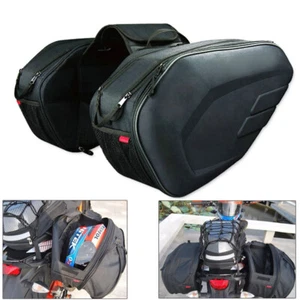 36L-58L Motorcycle Saddlebag Throw Over Luggage Saddle Bags Pannier Helmet Bag - Foto 1 di 13