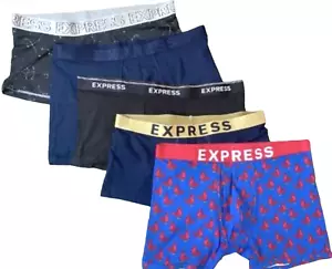 NEU EXPRESS 5 PAAR BLAUE TIE DYE SCHWARZ GRAU TRUNKS BOXERSHORTS UNTERWÄSCHE XXL - Bild 1 von 2