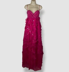 Carolina Herrera Women's Pink Embellished Floral Applique Dress Size 6 - Picture 1 of 8