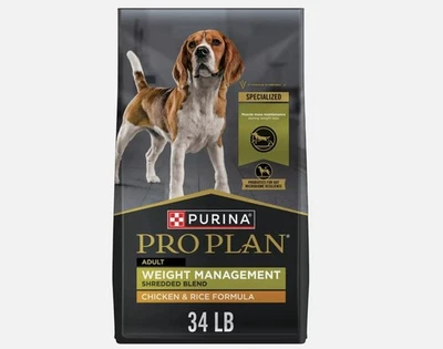 Purina Pro Plan Weight Management Dog Food, Shredded Blend Chicken & Rice, 34 lb - Image 1 of 4