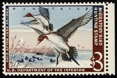 US Stamp Scott#RW29 $3 Back of Book Federal Duck Mint NH OG Well Centered - Image 1 of 2