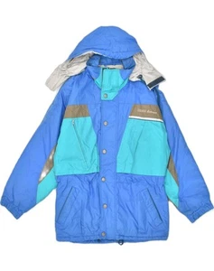 COLMAR Mens Hooded Windbreaker Jacket IT 48 Medium Blue Colourblock AA40 - Picture 1 of 3