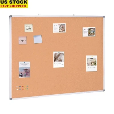 Tablero de anuncios grande Tablero de corcho 48x36 Montaje en pared Enmarcado Tablero de notas Oficina Hogar Foto 1 de 4