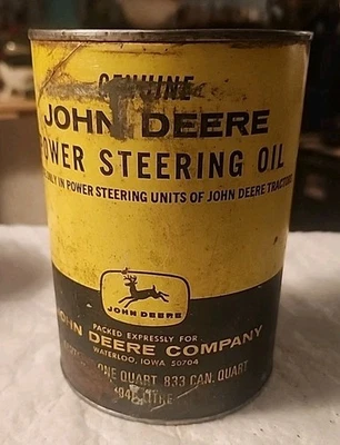 Aceite de dirección asistida John Deere años 60 vacío lata de 1 cuarto 4 patas Foto 1 de 4