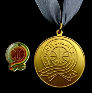 Kuwait Basketball Federation 1990s Gold Winner's Medal +Extra pin - Picture 1 of 12