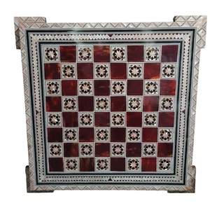 Egyptian handmade mother of pearl Chess board handcraft inlaid 15.74'' inches - Picture 1 of 11