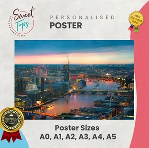 LONDON SUNSET, PANORAMIC VIEW POSTER PRINTING A0 A1 A2 A4 A3 MADE TO ORDER - Picture 1 of 1